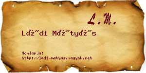 Ládi Mátyás névjegykártya